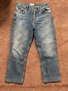 Agolde Women's Cropped Vintage Wash Blue Jeans